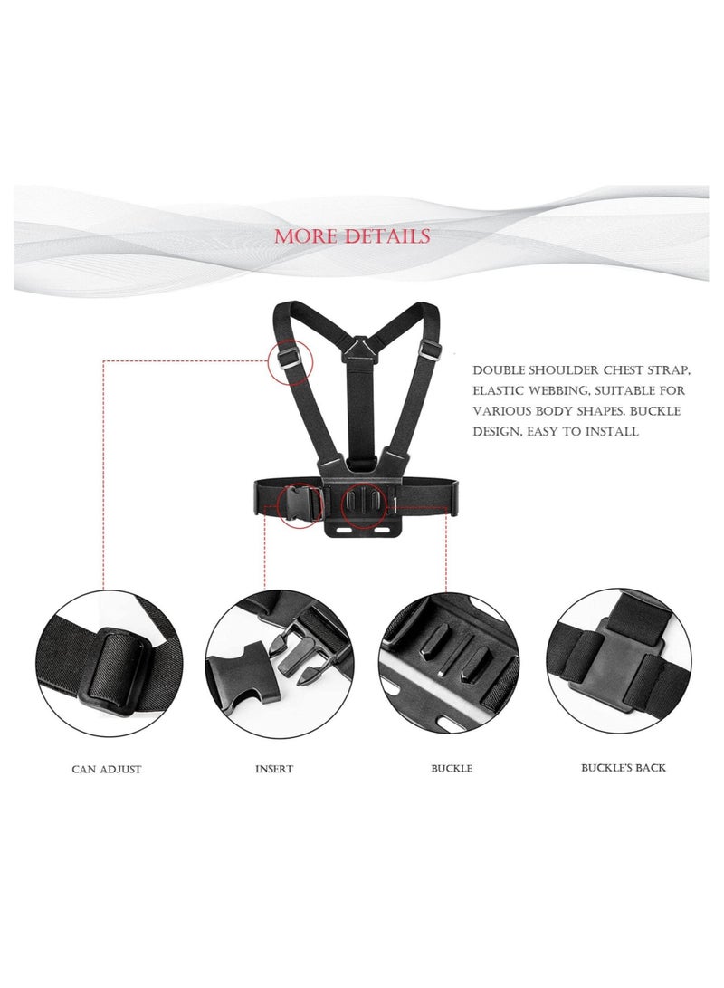 كابتن تيك Camera Chest Mount Strap Harness Fit for AKASO DJI Osmo Adjustable Cell Phone with Sports Installation Bracket kit Mobile Bracket Backpack Clip Holder KSA | Riyadh, Jeddah - Image 5