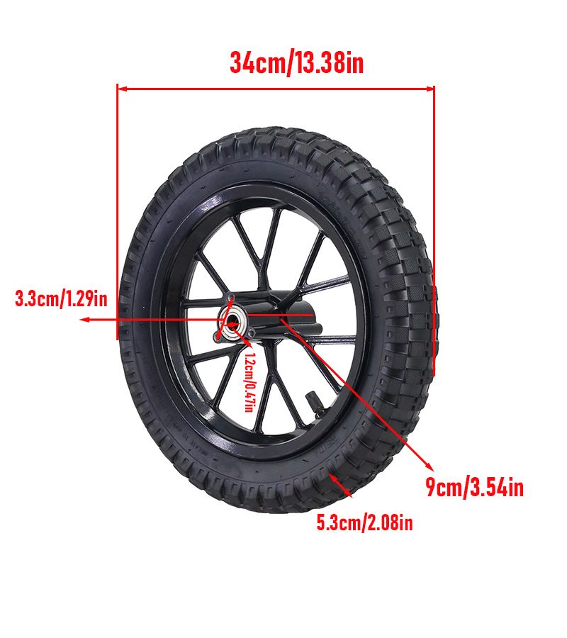 12 Inch Inflatable Wheel Tire Assembly 12.5X2.75 Inner And Outer Tires Alloy Rim For Off Road Use - Image 2
