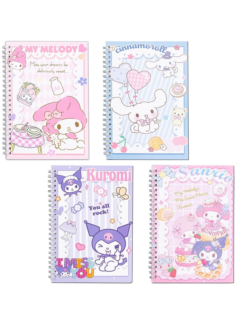 SYOSI Lovely Spiral Notebook Journals Lovely Stationary Composition Notebook Wide Ruled Wide Ruled Spiral Notebook Hardcover for Gifts Fun for School Office Supplies A5 4Pcs - Image 1