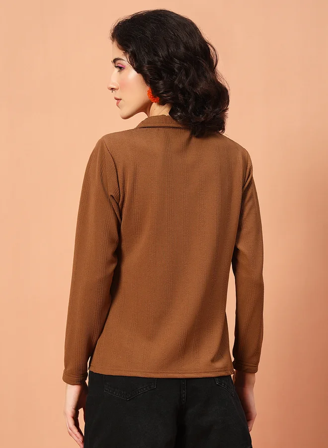 تايك تو تيشيرت بولو نسائي بني بنقوش من ذا دراي ستيت