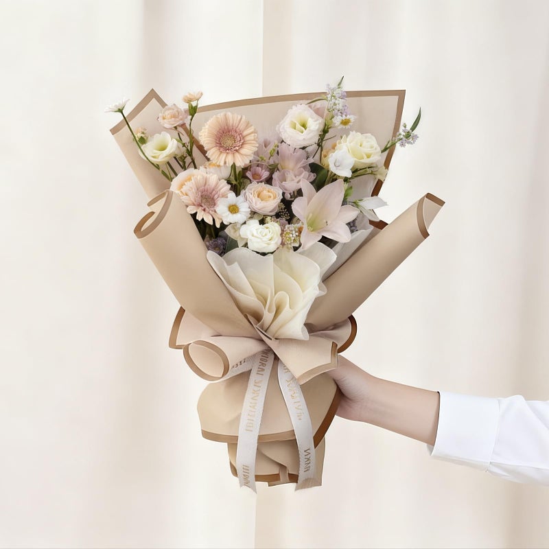 NESCCI 20 Sheet Flower Wrapping Paper - Waterproof Floral Bouquet Wrapping Paper, Florist Supplies Packaging Paper for Wedding Birthday Gift DIY (Grey Khaki) - Image 5