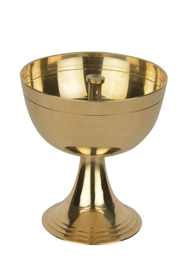 StyleMyWay Handcrafted Pure Brass Premium Big Akhand Jyoti Diya (Diameter - 9 cm, Height - 7 cm, 160 gm) | Traditional Oil Lamp | Udupi Jyot Diya - Image 2