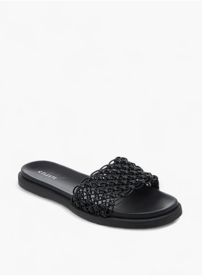 سيليست Women's Textured Slip-On Sandals