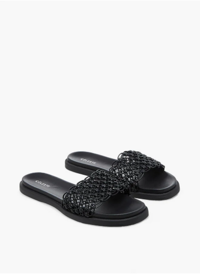 سيليست Women's Textured Slip-On Sandals
