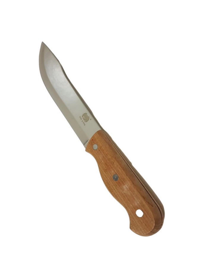 Thick blade kitchen knife made of steel with wooden handle - Image 3