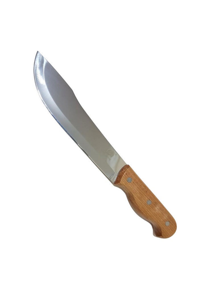 Thick blade kitchen knife made of steel with wooden handle - Image 2