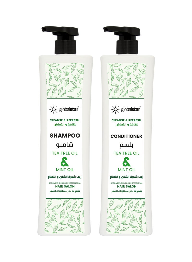 Globalstar Tea Tree & Mint Oil Conditioner 1000ml – Deep Hydration & Scalp Refreshing Formula - Image 2