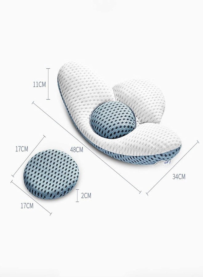 Cyrox Seat Cushion Buckwheat Pillow Lumbar Pillow for Sleeping, 3D Lower Back Support Waist Sciatic Pain Relief Cushion for Bed Rest (1Pcs) - Image 2