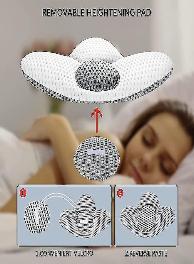 Cyrox Seat Cushion Buckwheat Pillow Lumbar Pillow for Sleeping, 3D Lower Back Support Waist Sciatic Pain Relief Cushion for Bed Rest (1Pcs) - Image 3