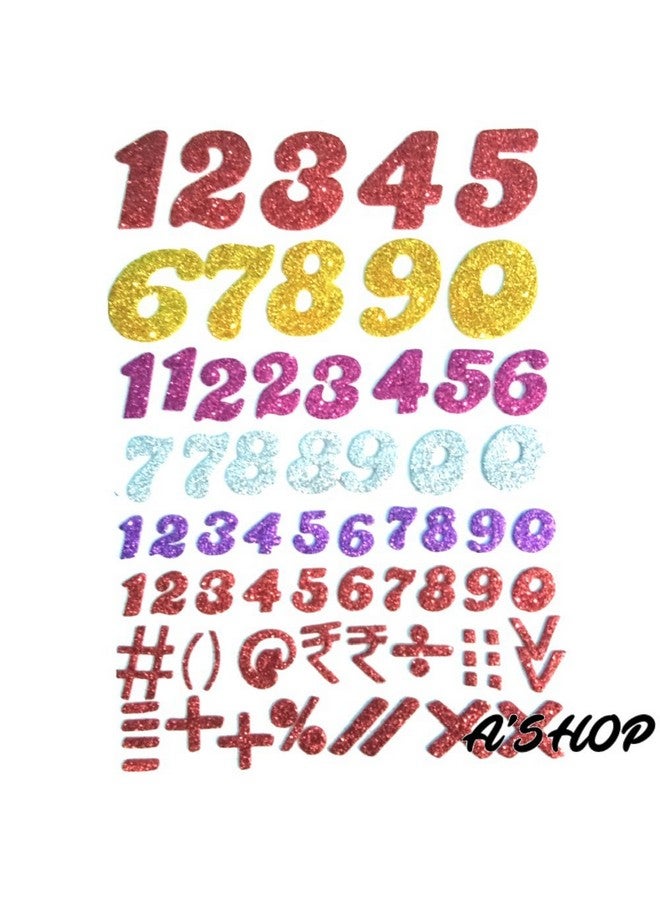 A'SHOP Glitter Foam Self Adhesive Mix Design Stickers for Art & Craft(Set of 3 Sheets) (Alphabets, Numeric's & Smileys) - Image 5