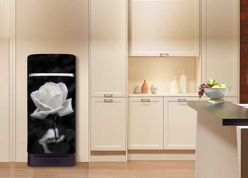 K2A DESIGN K2A DESIGN Abstract Design White Flower Fridge Wrap Decorative Sticker 120 CmX60Cm  - Image 1
