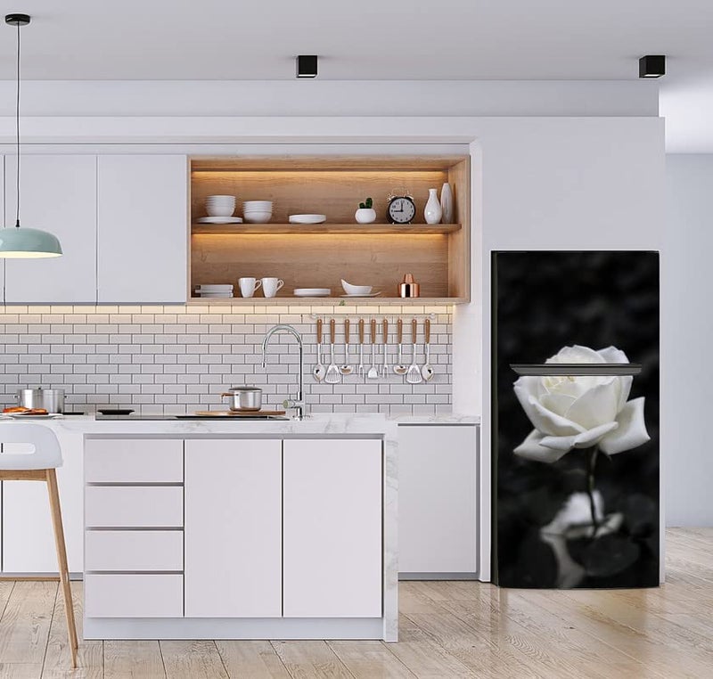 K2A DESIGN K2A DESIGN Abstract Design White Flower Fridge Wrap Decorative Sticker 120 CmX60Cm  - Image 5