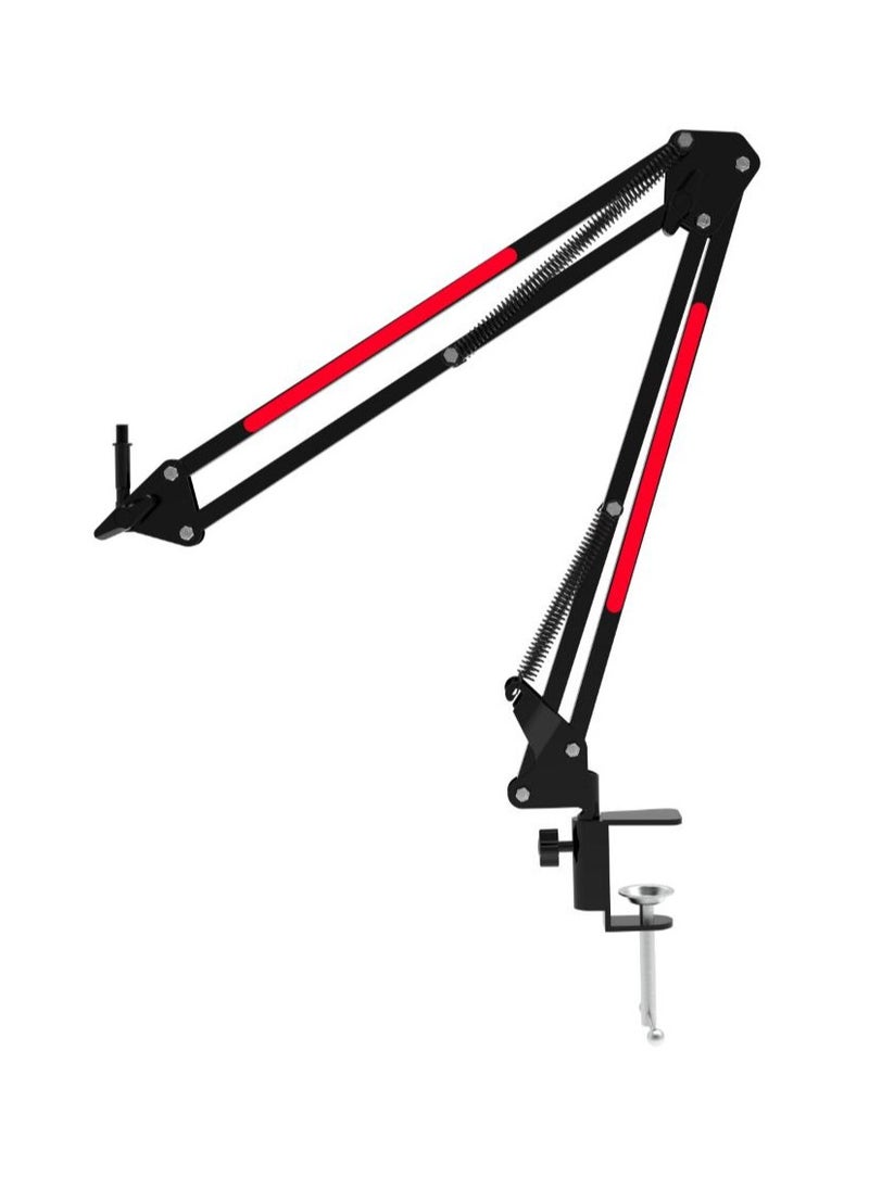 YU'S - YUS Microphone Stand with RGB Lights Remote controlable, Hanging Scissor Mic Stand with Heavy Duty Clamp, 3/8" to 5/8" Adapter, Gaming, Recording, Studio, Home Office (BS1) - Image 1
