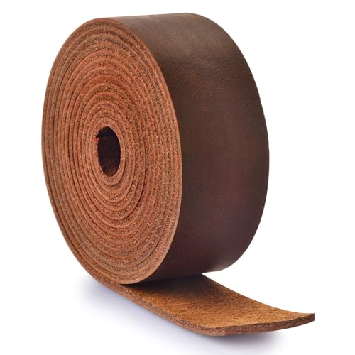 TeeLiy Leather Strap 1 Inches Wide Flat Leather Straps for Crafts, Full Grain Oil Tan Leather Strips for Crafts, Tooling, Belt, Garden Tools (2mm Thick 72 Inches Long Dark Brown) - Image 2