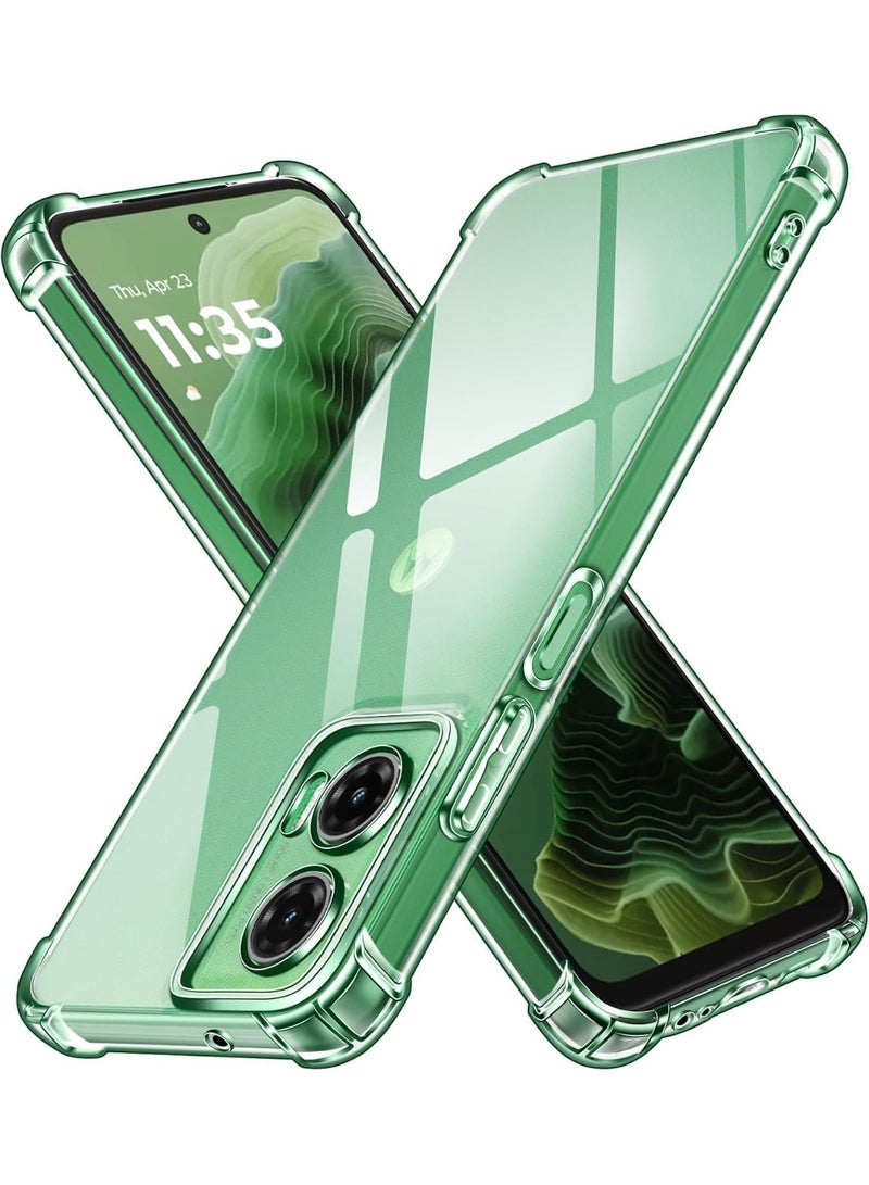 Compatible with Motorola G35 (moto g35) Clear Back Case Cover Shockproof Full Protection with Best Camera Protection from Scratches and Peeling (Clear) - Image 1