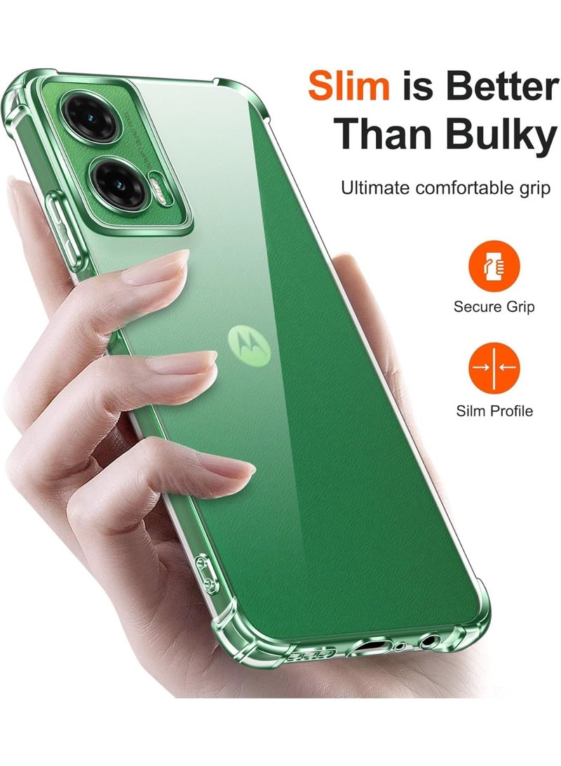 Compatible with Motorola G35 (moto g35) Clear Back Case Cover Shockproof Full Protection with Best Camera Protection from Scratches and Peeling (Clear) - Image 5