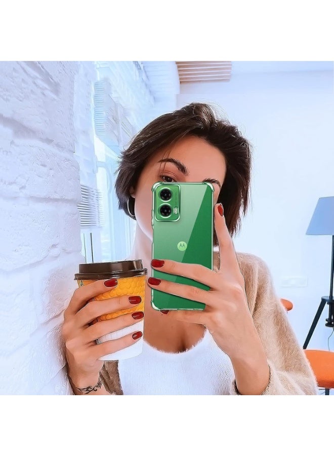 Compatible with Motorola G35 (moto g35) Clear Back Case Cover Shockproof Full Protection with Best Camera Protection from Scratches and Peeling (Clear) - Image 3