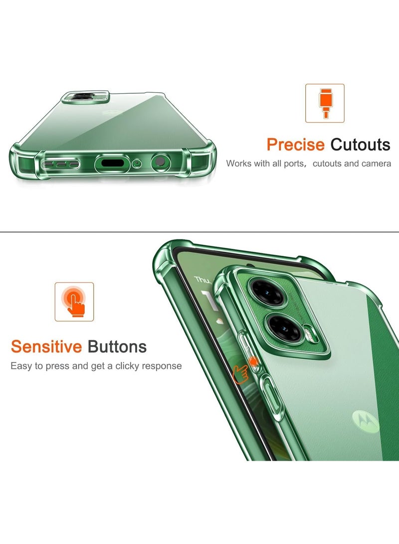 Compatible with Motorola G35 (moto g35) Clear Back Case Cover Shockproof Full Protection with Best Camera Protection from Scratches and Peeling (Clear) - Image 4