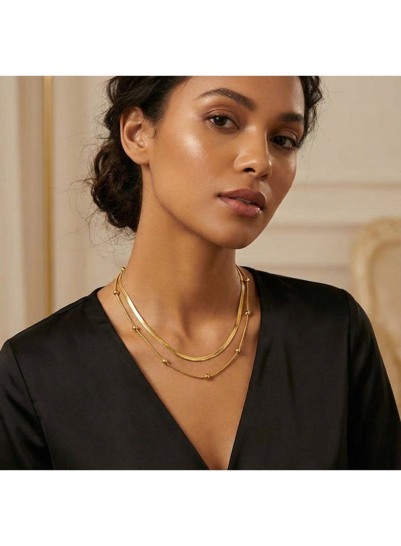 AMETOER 18K Gold Plated Stylish Stainless Steel Snake Necklace for Women - Elegant Jewelry Accessory - Image 2