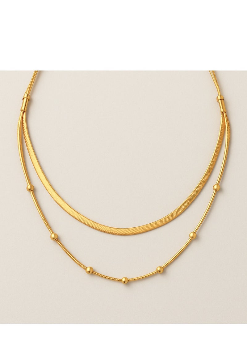 AMETOER 18K Gold Plated Stylish Stainless Steel Snake Necklace for Women - Elegant Jewelry Accessory - Image 1