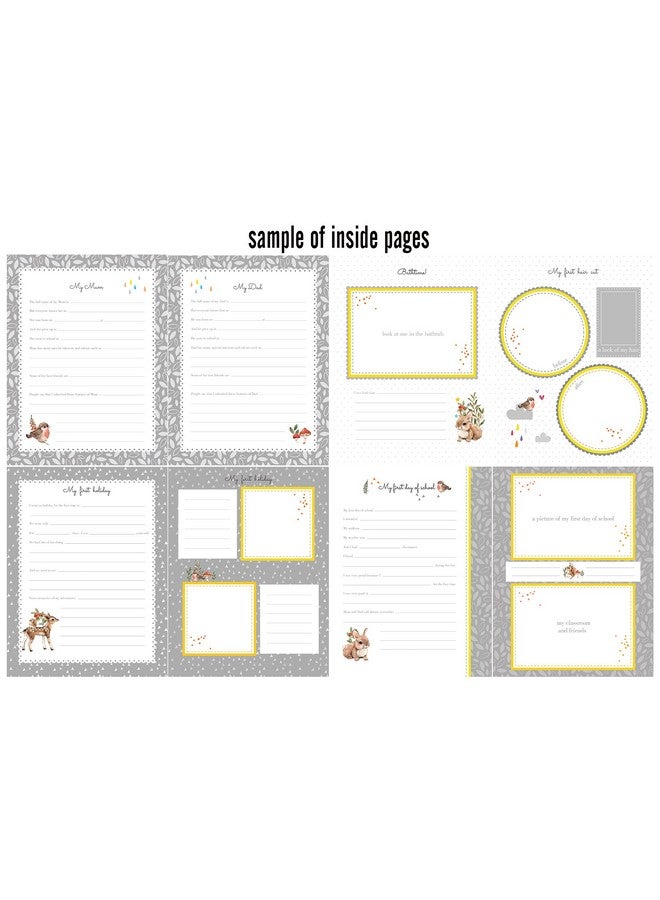 Holoary First 5 Years Baby Memory Book - 76 Colourful Illustrated Keepsake Journal Pages Record Book Album for Newborn Baby Boy or Girl, Woodland Animals Design - Image 4
