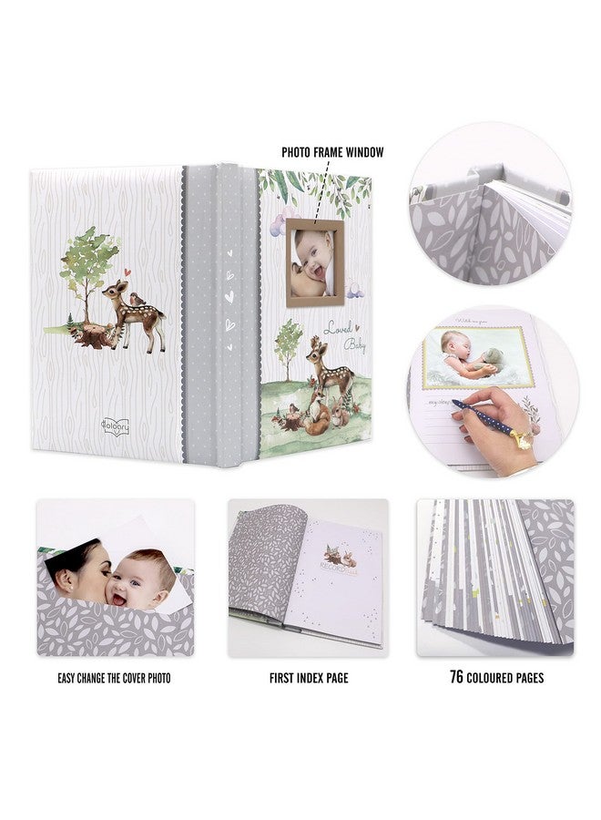 Holoary First 5 Years Baby Memory Book - 76 Colourful Illustrated Keepsake Journal Pages Record Book Album for Newborn Baby Boy or Girl, Woodland Animals Design - Image 3