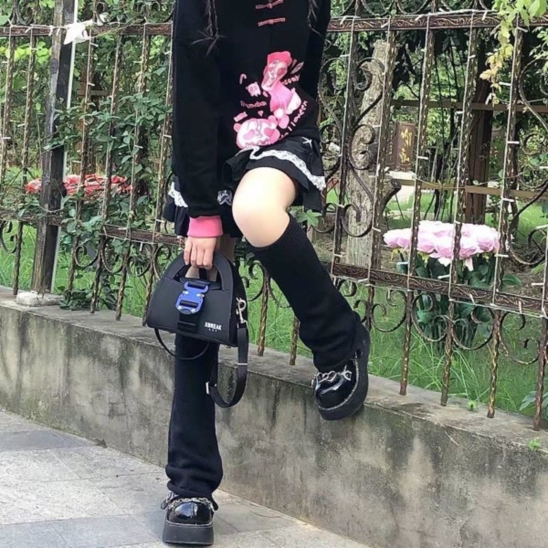 أزواج واحد من دافئات الساق Kawaii Y2k الدافئات الساق المُضخمة ملابس Gyaru القوطية لوفيتا ملحقات للنساء والفتيات - Image 3