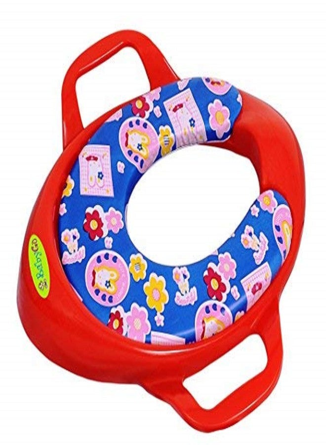 Gurbik Cushioned Potty Seat, Toilet Seat with Handle for kids (Red) - Image 1
