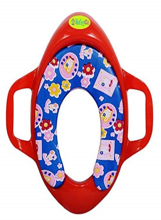 Gurbik Cushioned Potty Seat, Toilet Seat with Handle for kids (Red) - Image 2