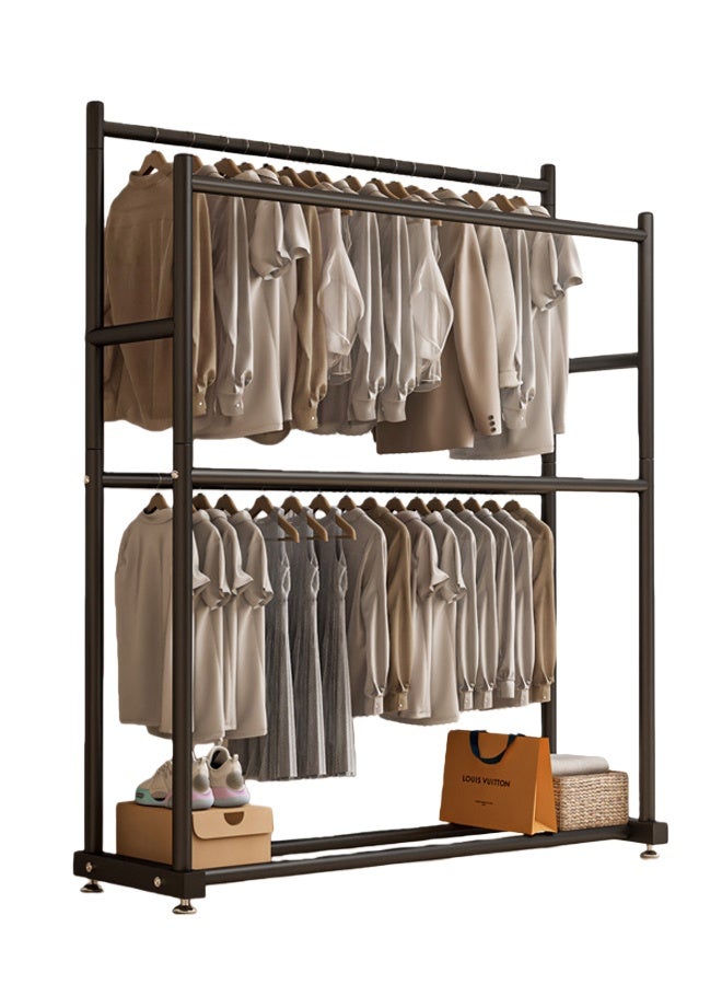 فلاي رود رف ملابس مستقل مزدوج الطبقات متعدد الوظائف لغرفة النوم، شماعة معدنية، لتخزين وتنظيم الملابس، قدرة تحمل محسنة، سهل التركيب، 120 × 48 × 185 سم. - Image 1