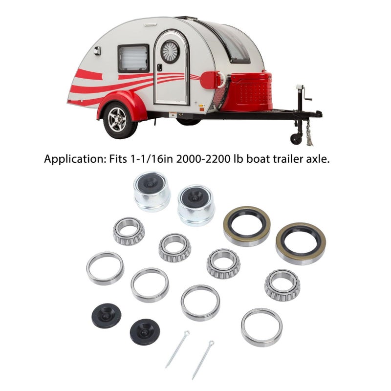 Boat Trailer Axle Hub Bearing Kit with Grease Seals for 1 1 16 Inch 2000 to 2200 Lbs Axle - Image 5