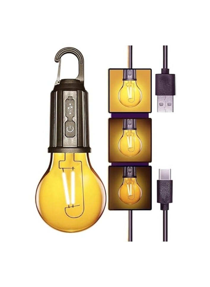 Green Tiger Rechargeable Camping Light Bulbs,Portable LED Camping Lanterns,Hanging Tent Lamp with 3 Lighting Modes and Hook for Emergency, Hiking, Fishing, Backpacking,Power Outages - Image 1