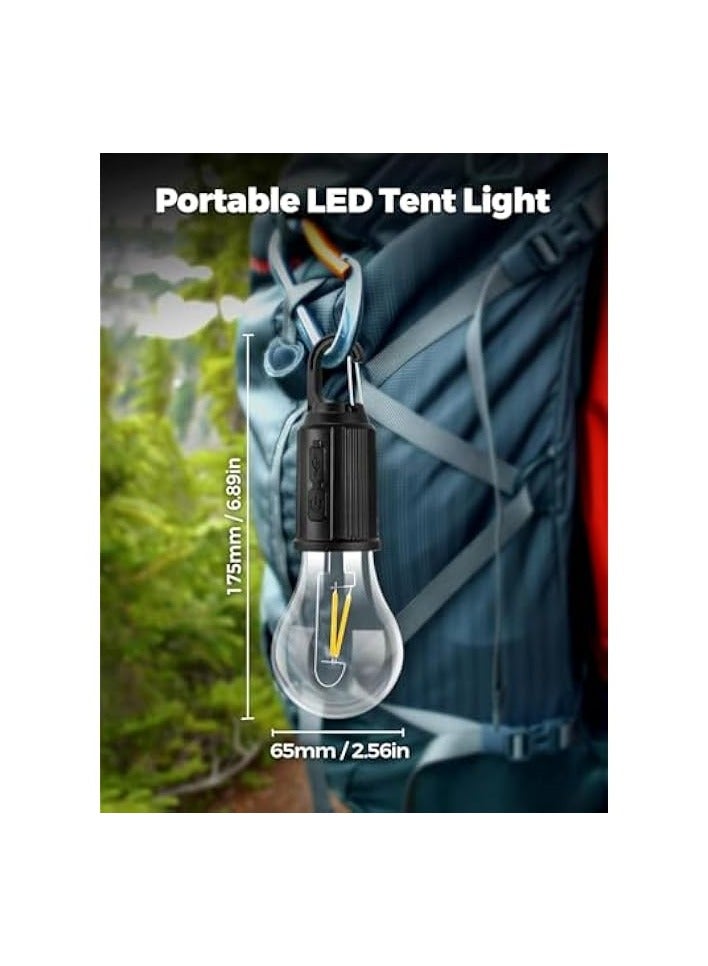 Green Tiger Rechargeable Camping Light Bulbs,Portable LED Camping Lanterns,Hanging Tent Lamp with 3 Lighting Modes and Hook for Emergency, Hiking, Fishing, Backpacking,Power Outages - Image 5