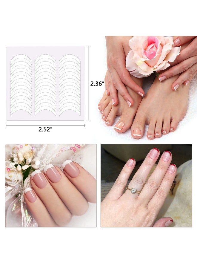 SILPECWEE 4320 Pieces 90 Sheets French Tip Nail Guides Nail Stencils Self Adhesive Nail Art Stickers Half Moon French Manicure Strips Nail French Tip Tool French Nail Sticker Nail Art Stencils - Image 3