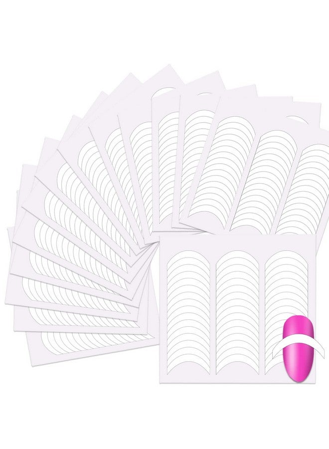 SILPECWEE 4320 Pieces 90 Sheets French Tip Nail Guides Nail Stencils Self Adhesive Nail Art Stickers Half Moon French Manicure Strips Nail French Tip Tool French Nail Sticker Nail Art Stencils - Image 2