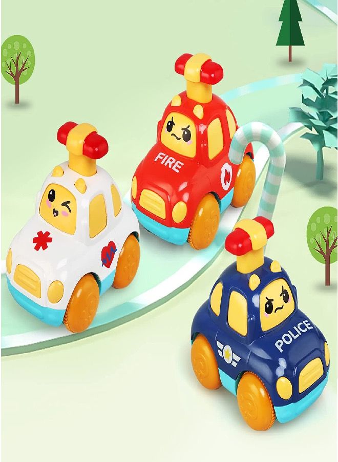 Baby Toy Cars Cartoon Wind up Cars Press and Go Toy Cars for Toddlers 3PCS  - Image 2