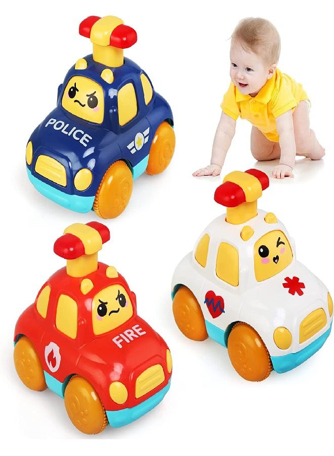 Baby Toy Cars Cartoon Wind up Cars Press and Go Toy Cars for Toddlers 3PCS  - Image 1
