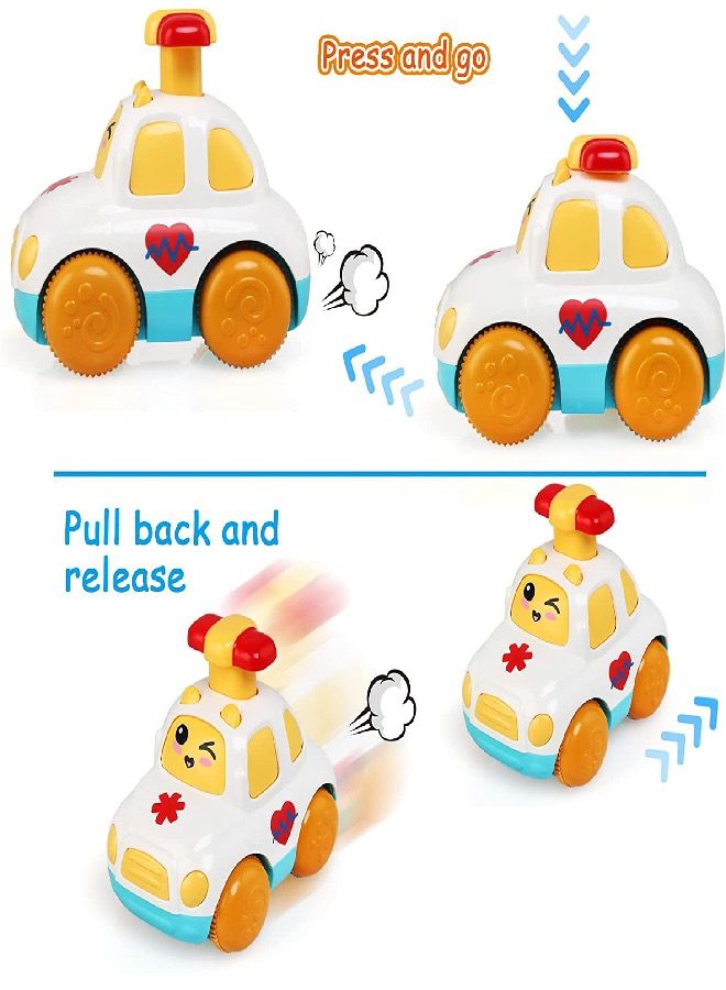Baby Toy Cars Cartoon Wind up Cars Press and Go Toy Cars for Toddlers 3PCS  - Image 3