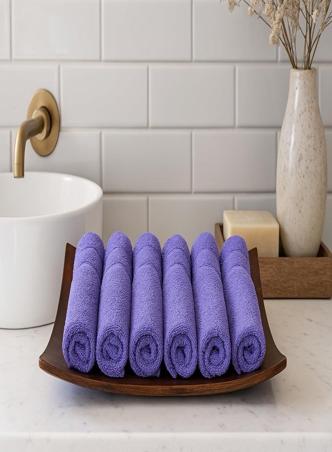 Caslino - Small Cotton Face Towels, Set of 6, Soft and Absorbent, 25 x 25 cm, 400 GSM, Towel Set for Women & Men (Blue, Pack of 6) - Image 1