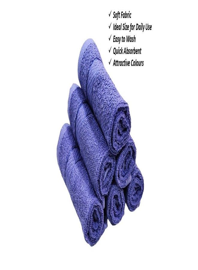 Caslino - Small Cotton Face Towels, Set of 6, Soft and Absorbent, 25 x 25 cm, 400 GSM, Towel Set for Women & Men (Blue, Pack of 6) - Image 2