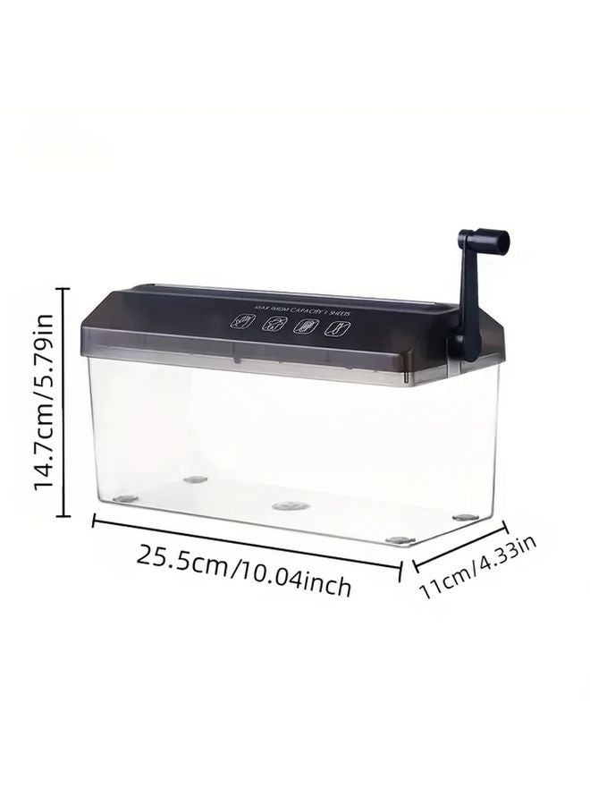 Blue Manual A4 Paper Shredder For Home Office Desktop Document Destruction - Image 5