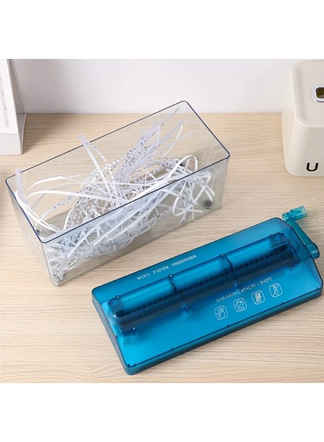 Blue Manual A4 Paper Shredder For Home Office Desktop Document Destruction - Image 3