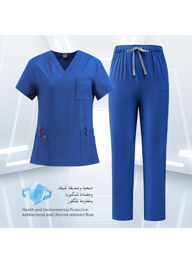 بدلة طبية للرجال والنساء - ياقة على شكل V، مقاومة للرطوبة، ملابس صيفية - Image 1
