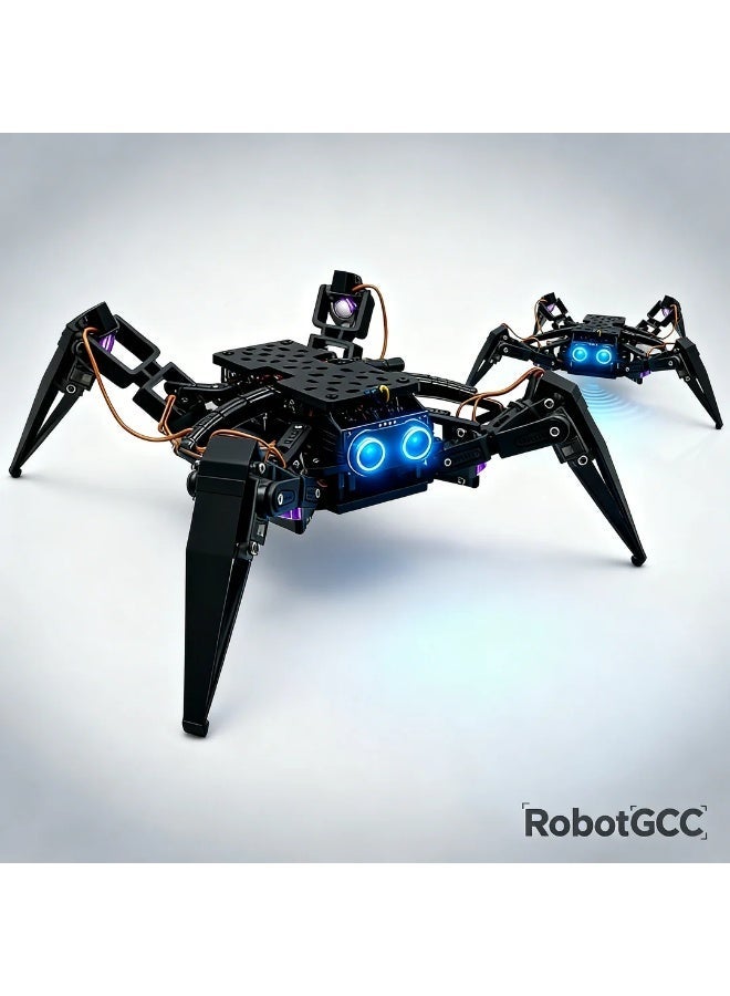 robotgcc STEM Bionic Spider Robot | ESP32 Smart Control Module | FPV Real-Time HD Video Transmission | Mobile App Remote Operation | Wi-Fi Bluetooth Dual-Channel Communication | AI Programming Learning Platform | Educational and Research Robot Kit | Open-Source Arduino MicroPython Support | Bionic Mechanical Design for STEM Labs | AI Competition and Innovation Project - Image 2