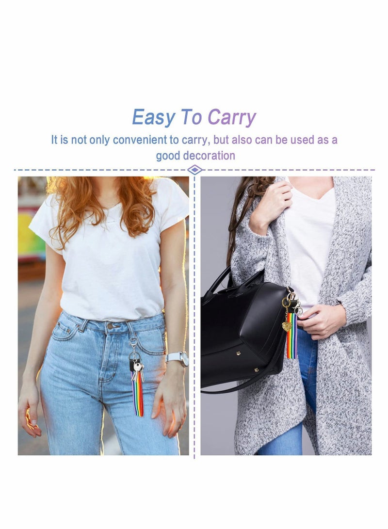 Y&D Lanyard Keychain, Rainbow Wrist Accessories Hand Women Polyester Keychain for Key Card Wallet 8pcs - Image 3