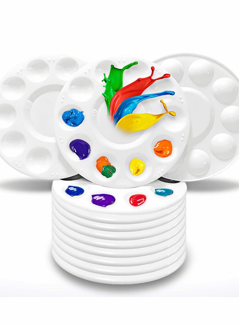 Excefore Tray Palettes, Paint Pallet, Wet for Watercolors, Gouache, Acrylic, Oil Paint, Paint Holder, Painting Palette, Plastic Paint Pallets for Kids or Students to Paints on School Project or Art Class-10pcs - Image 1