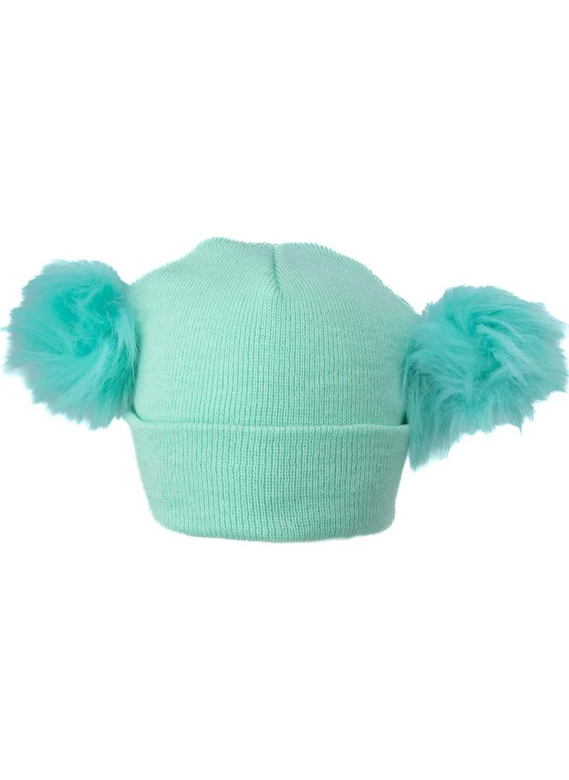 Oppland Girls Winter Thick Beanie Double Pompom Model Cotton Folded Warm Flexible Comfortable