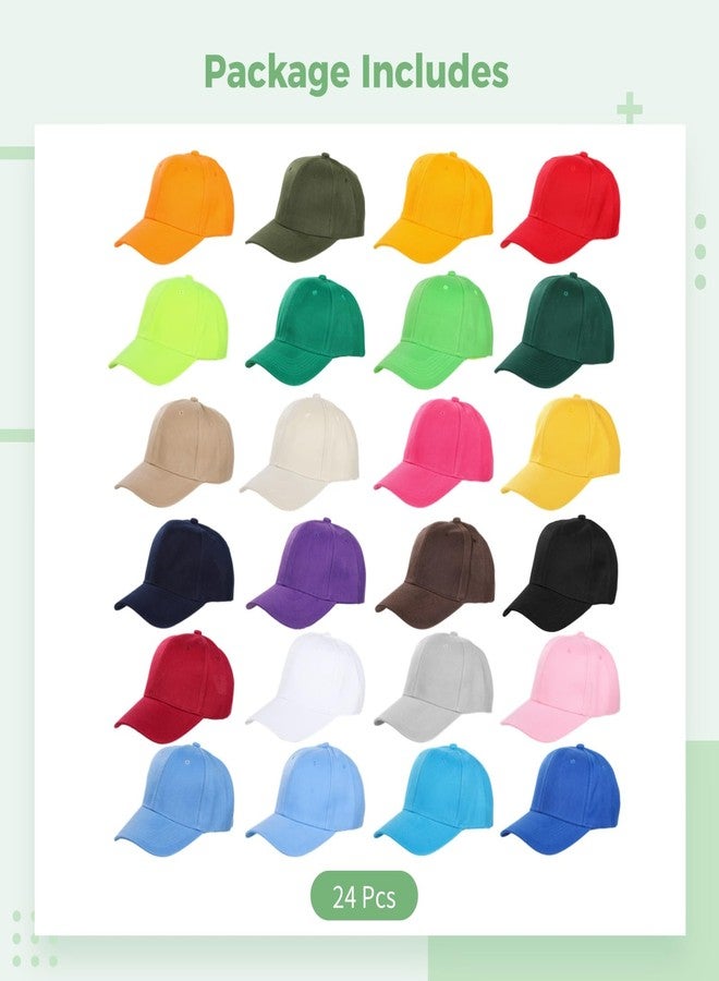 Lnrueg Bulk Baseball Caps 24 Pack - Blank Trucker Hat, Basecaps with Adjustable Closure, Sublimation Hats in Vibrant Colors Black - Image 5