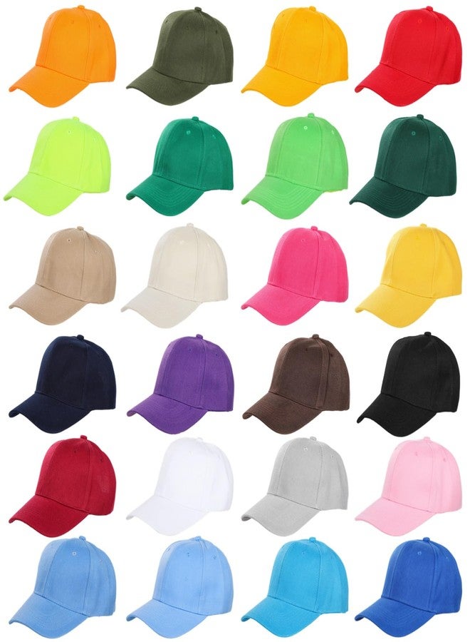 Lnrueg Bulk Baseball Caps 24 Pack - Blank Trucker Hat, Basecaps with Adjustable Closure, Sublimation Hats in Vibrant Colors Black - Image 1