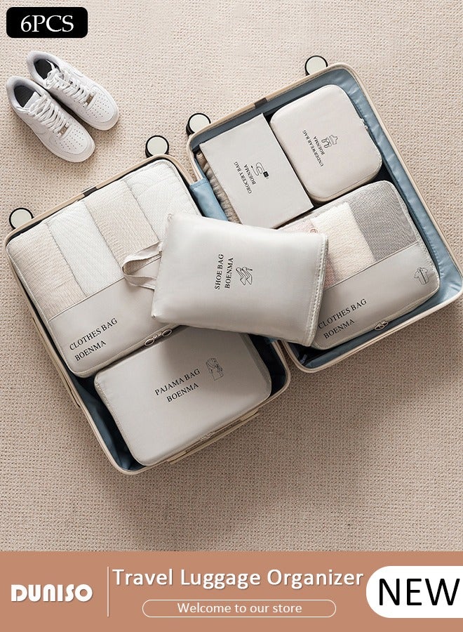 DUNISO 6 Piece Travel Organizer Bags for Luggage, Waterproof and Durable Travel Bags, Packing Cubes for Travel, Compression Cubes for Suitcases, Travel Bags for Clothes, Toiletries, Clothing, Underwear - Image 1